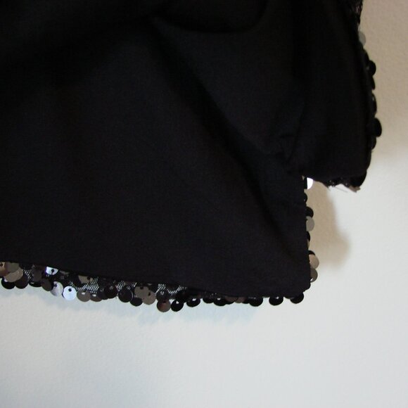 H&M Black Silver Sequin Top Sparkle Loose Fit Holiday Party Size Small - Picture 9 of 13